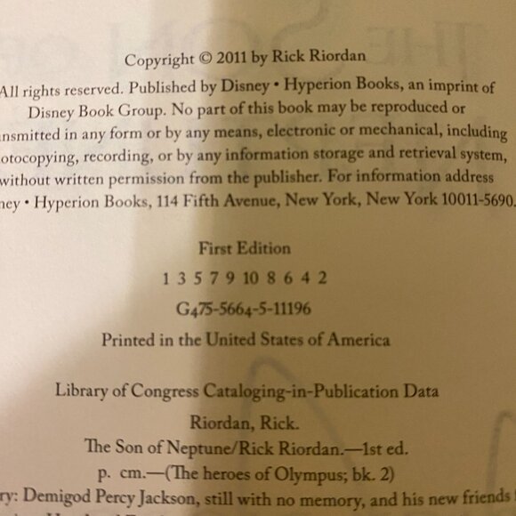 SIGNED Rick Riordan First Edition The Son of Neptune Hardcover BOOK - Picture 3 of 3